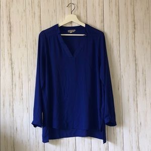 Pleione Long Sleeve Loose Fit Blouse Blue Size M